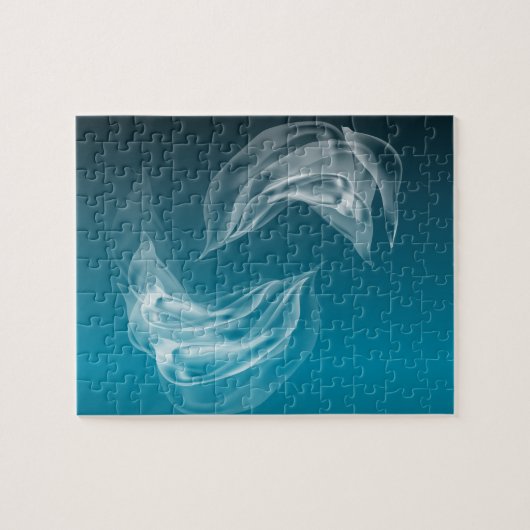 Abstracte Dolfijnen bij het spelen Legpuzzel (Horizontaal)