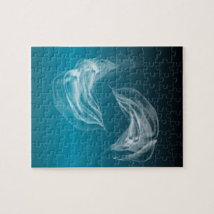 Abstracte Dolfijnen bij het spelen Legpuzzel