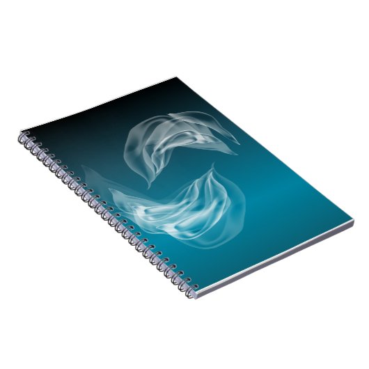 Abstracte Dolfijnen bij het spelen Notitieboek (Rechterzijde)