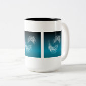 Abstracte Dolfijnen bij het spelen Tweekleurige Koffiemok (Voorkant rechts)