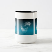 Abstracte Dolfijnen bij het spelen Tweekleurige Koffiemok (Center)