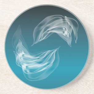 Abstracte Dolfijnen bij het spelen Zandsteen Onderzetter