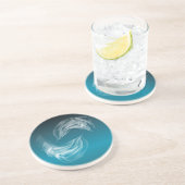 Abstracte Dolfijnen bij het spelen Zandsteen Onderzetter (Zijkant)