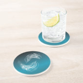 Abstracte Dolfijnen bij het spelen Zandsteen Onderzetter (Zijkant)