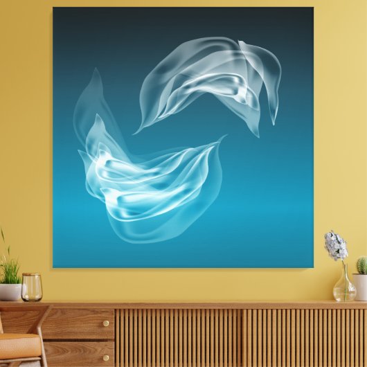 Abstracte dolfijnen bij Play Wrapped Canvas (Insitu (Woonkamer))