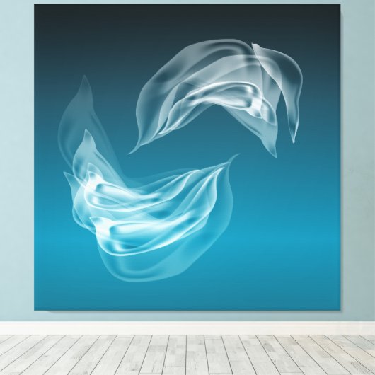 Abstracte dolfijnen bij Play Wrapped Canvas (Insitu (Houten vloer))