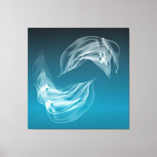 Abstracte dolfijnen bij Play Wrapped Canvas Afdruk