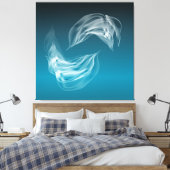 Abstracte dolfijnen bij Play Wrapped Canvas Afdruk (Insitu (Slaapkamer))