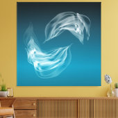 Abstracte dolfijnen bij Play Wrapped Canvas Afdruk (Insitu (Woonkamer))