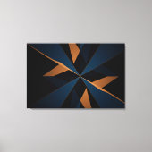 Abstracte donkerblauwe bruine geometrische stervor canvas afdruk (Voorkant)