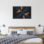 Abstracte donkerblauwe bruine geometrische stervor canvas afdruk (Insitu (Slaapkamer))