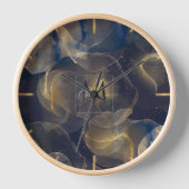 Abstracte donkerblauwe gouden kunstschilderijen (Voorkant)