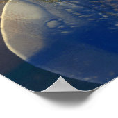 Abstracte donkerblauwe gouden kunstschilderijen poster (Hoek)