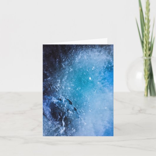 Abstracte donkerblauwe ijsfoto kaart (Voorkant)