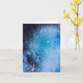 Abstracte donkerblauwe ijsfoto kaart (Gele Bloem)