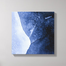 Abstracte donkerblauwe ijskunst canvas afdruk