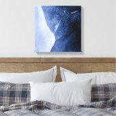 Abstracte donkerblauwe ijskunst canvas afdruk (Insitu (Slaapkamer))