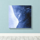 Abstracte donkerblauwe ijskunst canvas afdruk (Insitu (Houten vloer))
