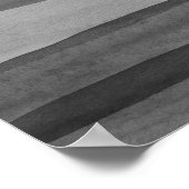 Abstracte donkergrijze watercolorlijnen kunst poster (Hoek)