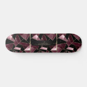 Abstracte, donkerroze, zwarte en goudskateboard persoonlijk skateboard (Horizontaal)