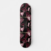 Abstracte, donkerroze, zwarte en goudskateboard persoonlijk skateboard (Voorkant)