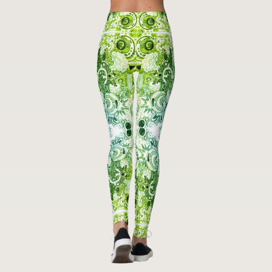 Abstracte doodle Art Leggings (Achterkant)