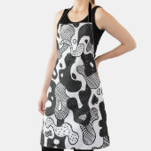 Abstracte Doodle Camouflage zwarte stijl Schort (Insitu)