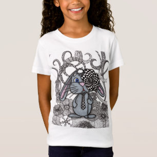 Abstracte Doodle Konijn Karakter Grafische T-Shirt