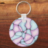 Abstracte doodle kunst sleutelhanger. sleutelhanger (Achterkant)