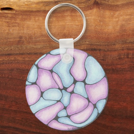 Abstracte doodle kunst sleutelhanger. sleutelhanger (Achterkant)