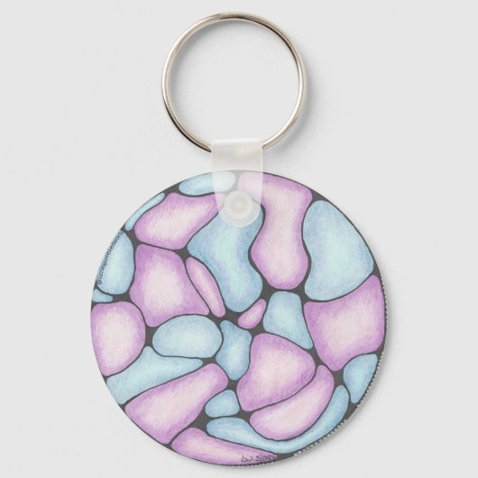 Abstracte doodle kunst sleutelhanger. sleutelhanger (Achterkant)