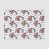 Abstracte Doodle Kunststijl Kat Snuffelt aan Bloem Tissuepapier (Voorkant)