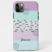Abstracte Doodle Lila Mint Grijze Streep Aangepast Case-Mate iPhone Case (Achterkant)