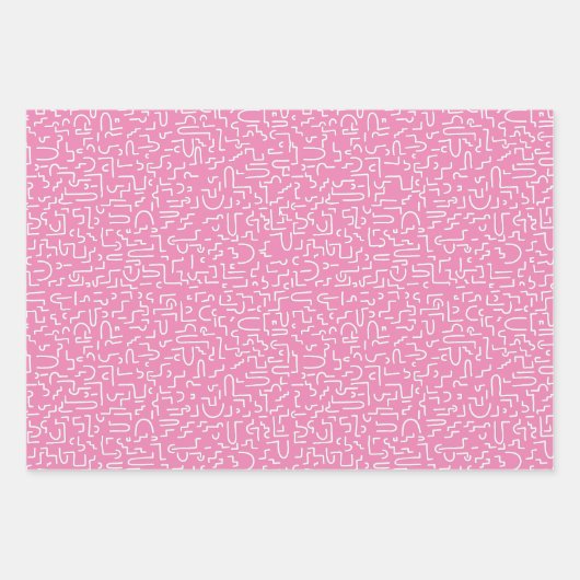 Abstracte Doodles Lines Inpakpapier Vel (Voorkant 2)