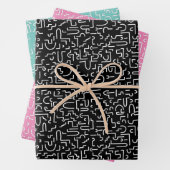 Abstracte Doodles Lines Inpakpapier Vel (In situ)