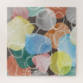 Abstracte Doodles: Waterverf minimalistische kunst Legpuzzel (Horizontaal)