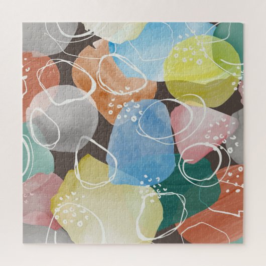 Abstracte Doodles: Waterverf minimalistische kunst Legpuzzel (Verticaal)