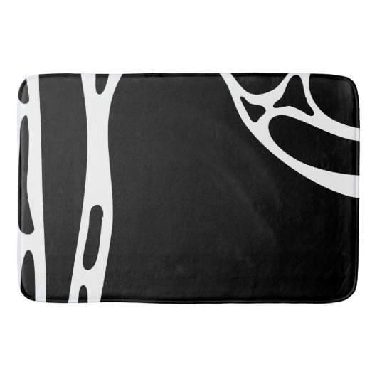 Abstracte Doodles Zwart-wit Badmat (Voorkant)