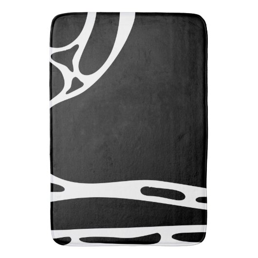 Abstracte Doodles Zwart-wit Badmat (Voorkant Verticaal)