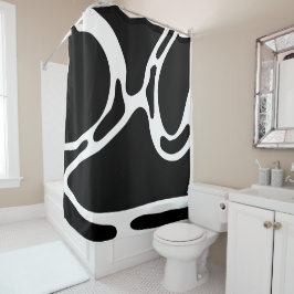 Abstracte Doodles Zwart-wit Douchegordijn