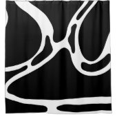 Abstracte Doodles Zwart-wit Douchegordijn (Voorkant)