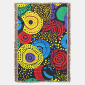 Abstracte dot art 4 deken (Voorkant Verticaal)