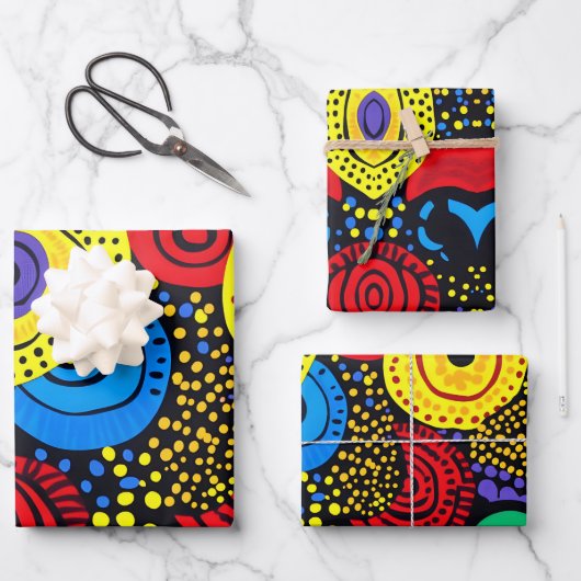 Abstracte dot art 4 inpakpapier vel (Voorkant)