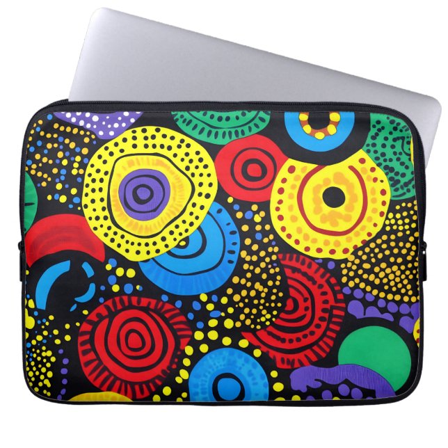 Abstracte dot art 4 laptop sleeve (Voorkant)