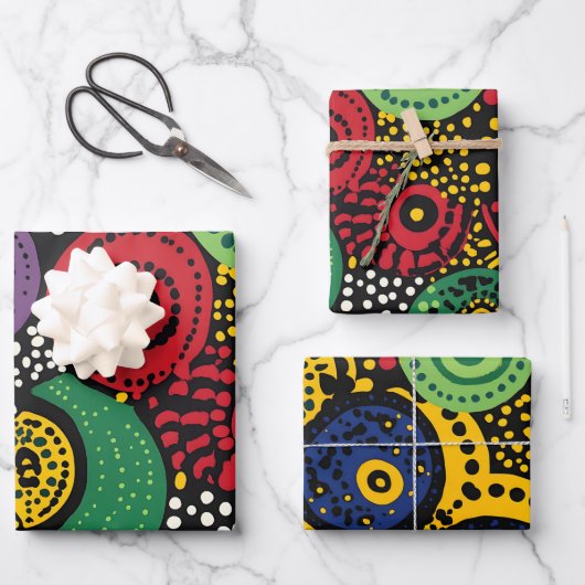 Abstracte dot art 8 inpakpapier vel (Voorkant)