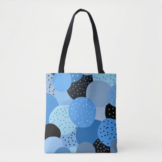 Abstracte Dotty Blue Circles Tote Bag (Voorkant)