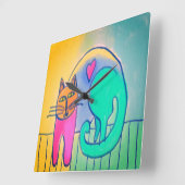 Abstracte draagtas met wieltjes vierkante klok (Hoek)