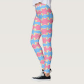 Abstracte draaiende golven in pasteltinten Legging (Links)
