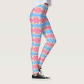Abstracte draaiende golven in pasteltinten Legging (Rechts)