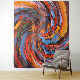 Abstracte Draaiende Kleurrijke Schilderkunst Wandkleed